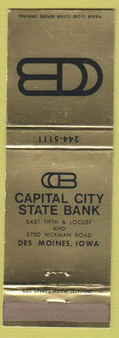 Matchbook Cover - Capital City State Bank Des Moines IA