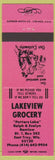 Matchbook Cover - Lakeview Grocery East Troy WI pink