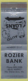Matchbook Cover - Rozier Bank Ste Genevieve MO