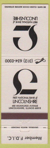 Matchbook Cover - First National Bank of Lincolnshire IL
