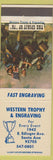 Matchbook Cover - Western Trophy and Engraving Santa Ana CA