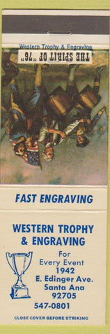 Matchbook Cover - Western Trophy and Engraving Santa Ana CA