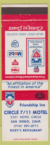 Matchbook Cover - Circle 7 11 Motel San Diego CA