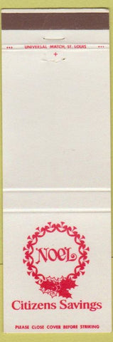 Matchbook Cover - Citizens Savings Christmas bank