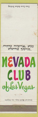 Matchbook Cover - Nevada Club Casino Las Vegas NV WEAR
