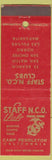 Matchbook Cover - Staff NCO Club Marine Corps Camp Pendleton CA