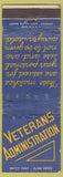 Matchbook Cover - Veterans Administration WORN