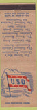 Matchbook Cover - USO military