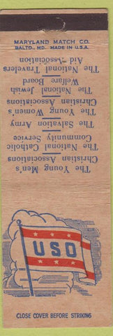 Matchbook Cover - USO military