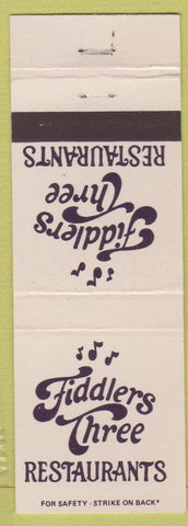 Matchbook Cover - Fiddlers Three Long Beach Tustin La Habra CA WEAR