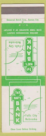 Matchbook Cover - 1st National Bank Falls City NE