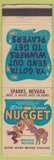 Matchbook Cover - Dick Garves' Nugget Sparks NV casino