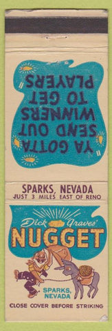 Matchbook Cover - Dick Garves' Nugget Sparks NV casino