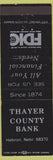 Matchbook Cover - Thayer County bAnk Hebron NE