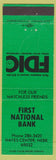 Matchbook Cover - First National Bank Hayes Center NE