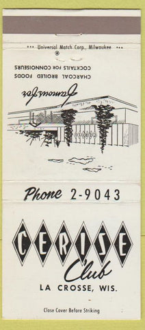 Matchbook Cover - Cerise Club La Crosse WI 30 Strike