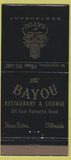 Matchbook Cover - Bayou Restaurant Lounge Boca Raton FL 30 Strike