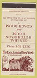 Matchbook Cover - General Hutchinson House Syracuse NY 30 Strike