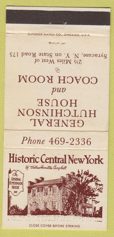 Matchbook Cover - General Hutchinson House Syracuse NY 30 Strike