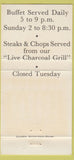 Matchbook Cover - General Hutchinson House Syracuse NY 30 Strike