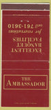 Matchbook Cover - The Ambassador Ann Arbor MI 30 Strike