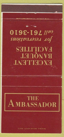 Matchbook Cover - The Ambassador Ann Arbor MI 30 Strike