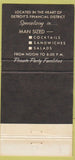 Matchbook Cover - Colonnade Lounge Detroit MI WORN 30 Strike