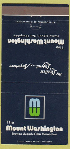 Matchbook Cover - Mount Washington Bretton Woods NH 30 Strike
