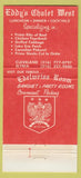 Matchbook Cover - Eddy's Chalet West North Ridgeville OH 30 Strike