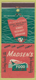 Matchbook Cover - Madsen's Restaurant Long Beach CA 21 Strike Feature