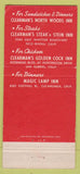 Matchbook Cover - Clearman's North Woods Inn Monrovia CA 30 Strike