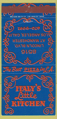 Matchbook Cover - Italy's Little Kitchen Los Angeles CA 30 Strike