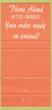 Matchbook Cover - Italy's Little Kitchen Los Angeles CA 30 Strike