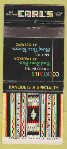 Matchbook Cover - Carl's Los Angeles CA 30 Stick