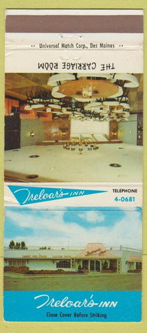 Matchbook Cover - Treloar's Fort Dodge IA WEAR 30 Strike