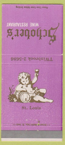 Matchbook Cover - Schober's Wine Restaurant ST Louis MO 30 Strike