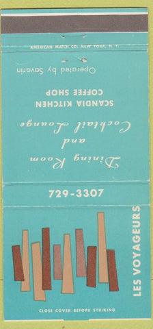 Matchbook Cover - Les Voyageurs Minneapolis St Paul MN teal 30 Strike