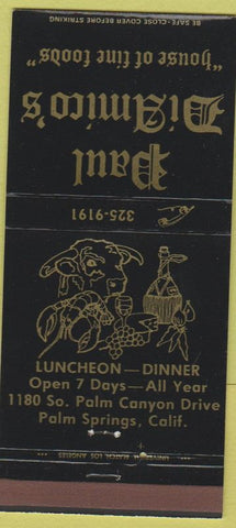 Matchbook Cover - Paul DiAmico's Palm Springs CA 30 Strike