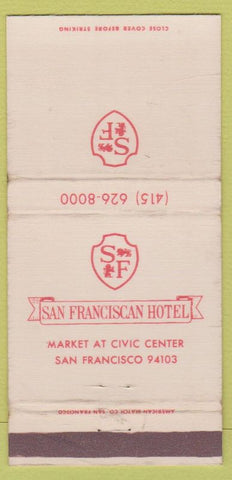 Matchbook Cover - San Francisco Hotel CA 30 Strike