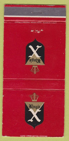Matchbook Cover - King's X Los Angeles CA 30 Strike