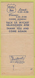 Matchbook Cover - Swedish Restaurant Santa Monica CA Covina 30 Strike