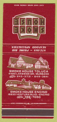 Matchbook Cover - Smoke House Burbank Encino CA 30 Strike