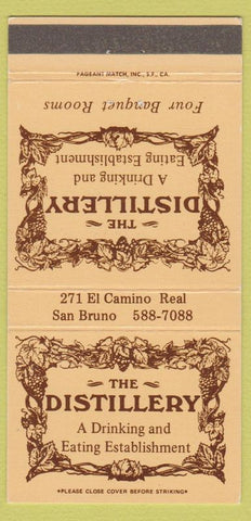 Matchbook Cover - The Distillery San Bruno CA 30 Strike