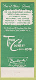 Matchbook Cover - Town and Country Motor Hotel Cuyahoga Falls OH 30 Strike