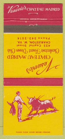 Matchbook Cover - Vesuvio's Chateau Madrid Charleston WV 30 Strike
