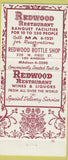 Matchbook Cover - Redwood Restaurant Los Angeles CA 30 Strike