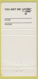 Matchbook Cover - Under the Pier Redondo Beach CA red 30 Strike