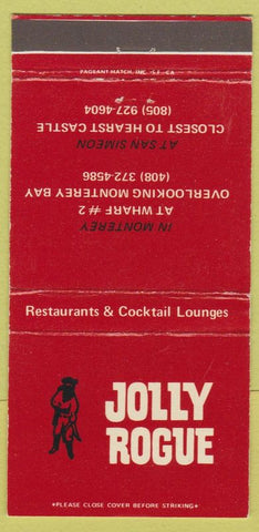 Matchbook Cover - Jolly Rogue San Simeon Monterey CA 30 Strike