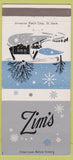 Matchbook Cover - Zim's San Francisco CA Marin County Christmas 30 Strike