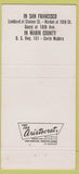Matchbook Cover - Zim's San Francisco CA Marin County Christmas 30 Strike